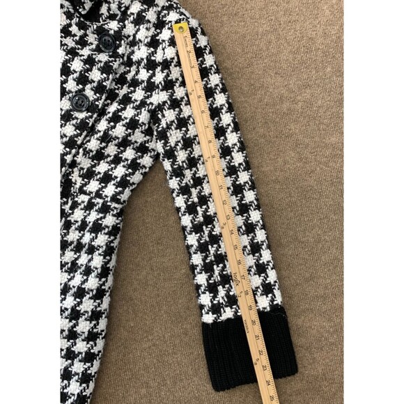 Worthington Coat Womens S Peacoat Houndstooth Wool Blend Fitted Preppy Button-Up - Picture 7 of 11